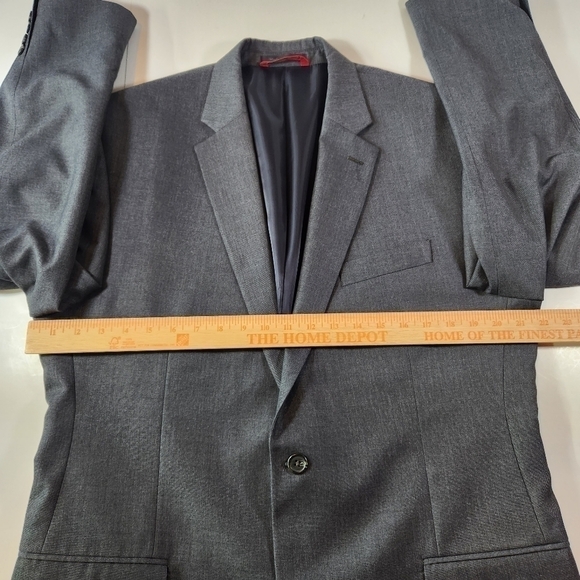 CHAPS Men's 44L Gray Blazer Sport Coat Suit Jacket Modern Polyestrer Blend - Picture 8 of 10